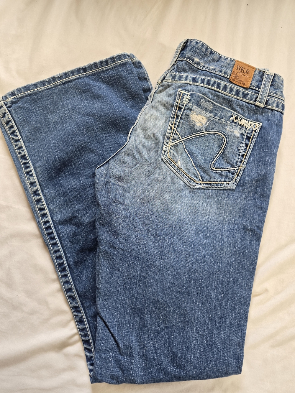 BKE Sabrina Low Rise Flare Jeans Women’s 29x31 Distressed Stretch Y2K